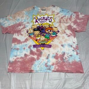 Nickelodeon Rugrats Tie-Dye Kids T-Shirt - Blue, Pink, White